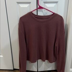Textured Mauve Long Sleeve Top